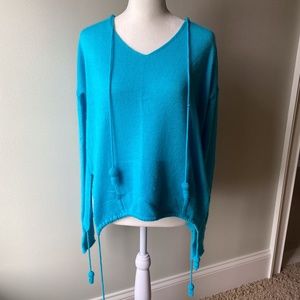 CALYPSO Sz S Teal 100% Cashmere Sweater